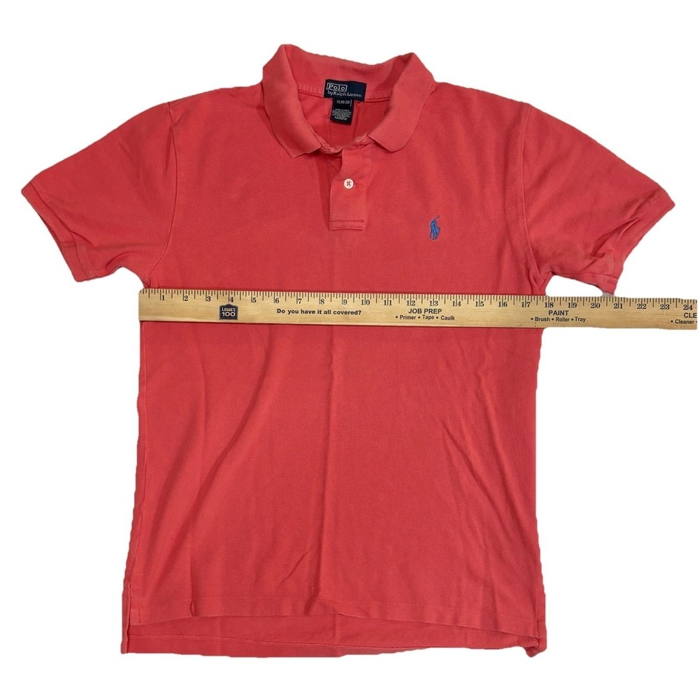 Polo Ralph Lauren Lot 2 Shirts Boy XL 18-20 Youth Golf Preppy Salmon Blue School - Picture 7 of 10